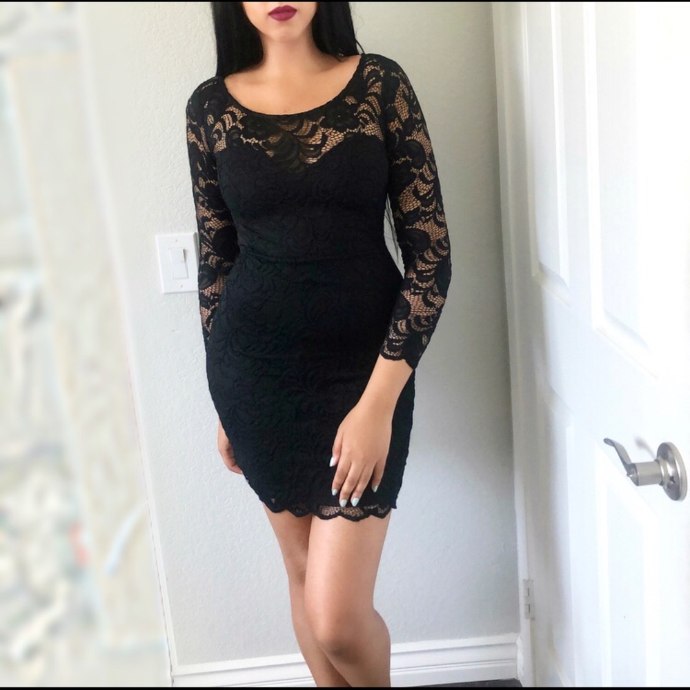 Lace long sleeved dress